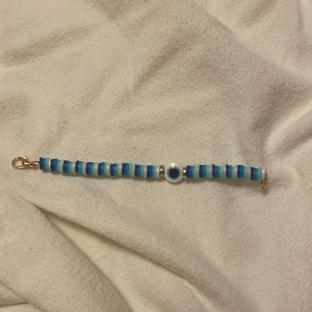 Handmade blue eye keychain